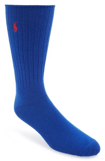 Shop Polo Ralph Lauren Crew Socks In Winward Blue