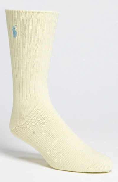 Shop Polo Ralph Lauren Crew Socks In Soft Yellow