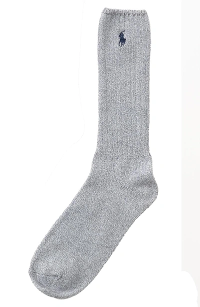 Shop Polo Ralph Lauren Crew Socks In Grey Heather