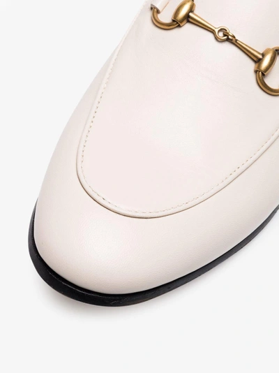 Shop Gucci White Horsebit Leather Loafers