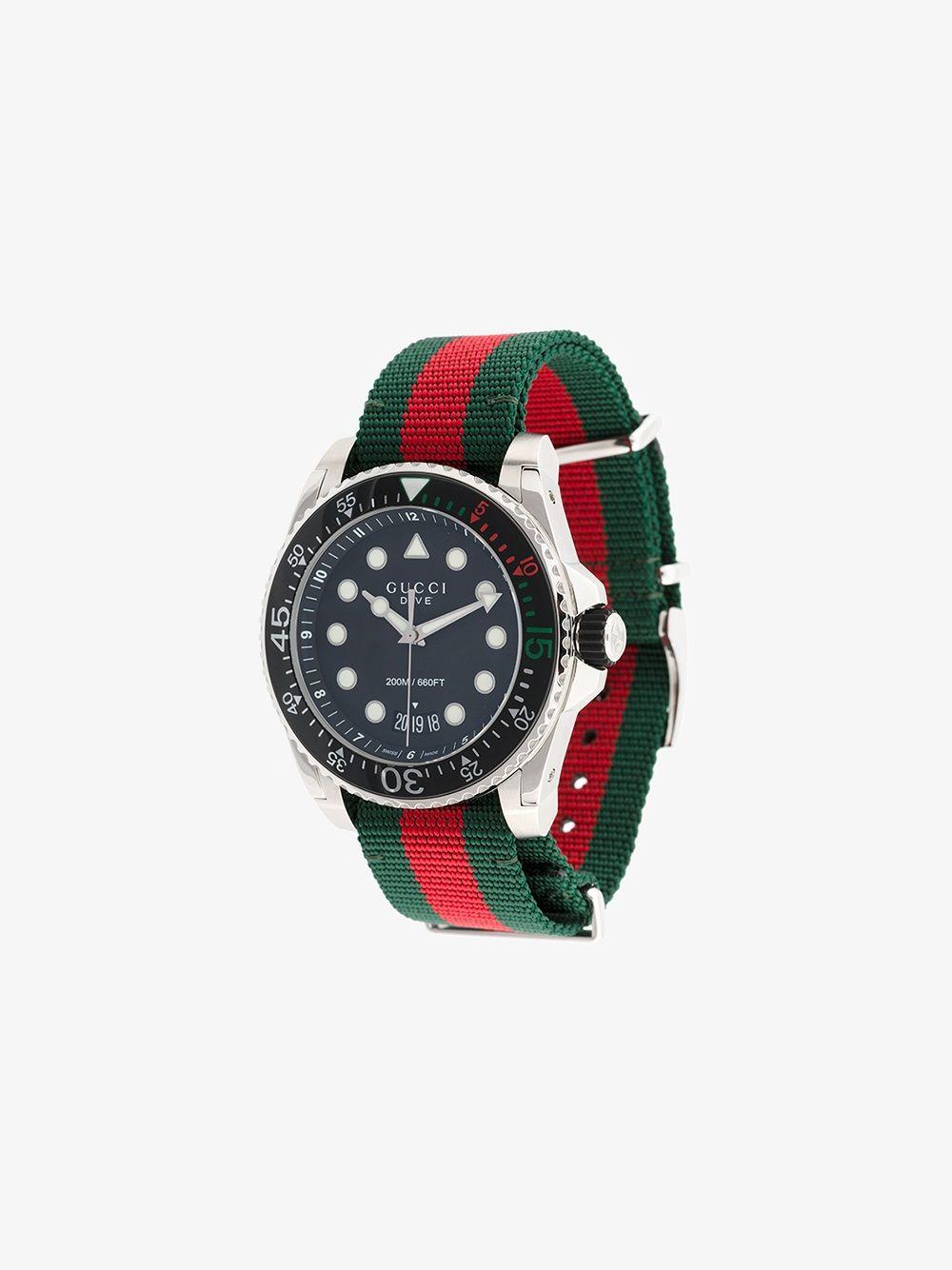 gucci dive watch green and red