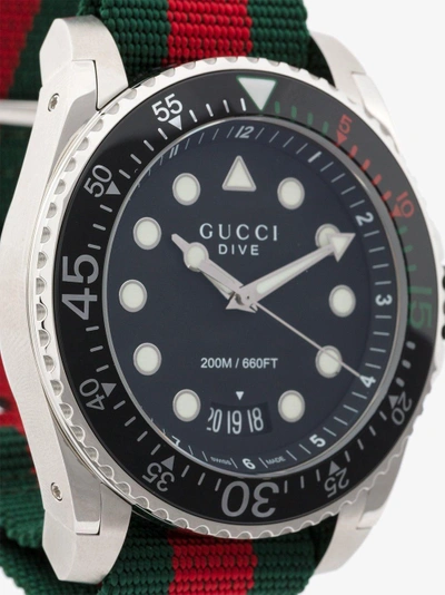 Shop Gucci Dive, 45mm In Green