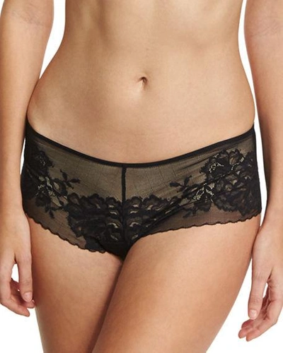 Shop Natori Flora Lace Hipster Briefs In Black