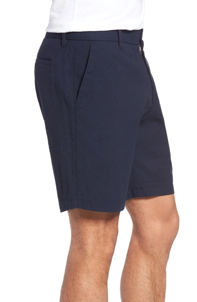 Shop Zachary Prell Costa Cotton Blend Shorts In Navy