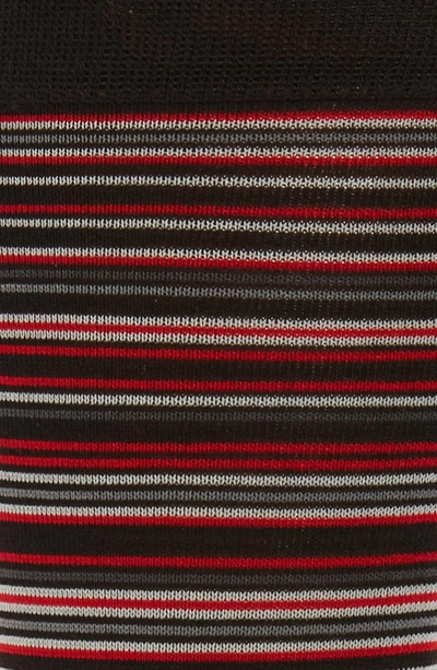 Shop Cole Haan Multistripe Crew Socks In Red Stripe/ Black