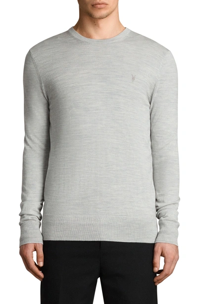 Shop Allsaints Mode Slim Fit Wool Sweater In Light Grey Marl
