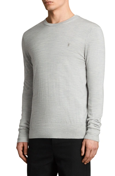 Shop Allsaints Mode Slim Fit Wool Sweater In Light Grey Marl