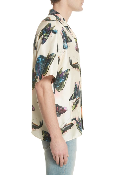 Gucci Fish-print Short-sleeved Silk-satin Twill Shirt In 9273 Ivory |  ModeSens