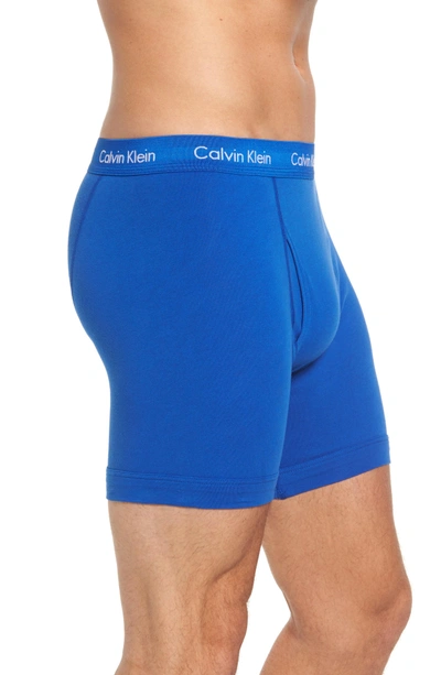 Shop Calvin Klein 3-pack Boxer Briefs In Blue/ Muscari/ Deep Sunset