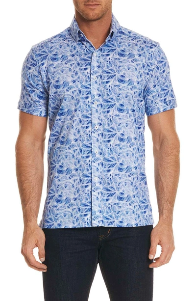 Shop Robert Graham Booker Tailored Fit Print Sport Shirt In Blue