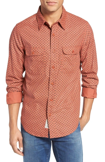 Shop Schott Print Sport Shirt In Rust