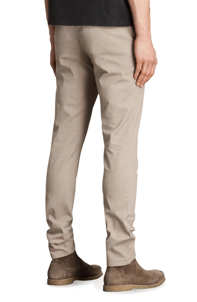 Shop Allsaints Park Skinny Fit Chino Pants In Sand