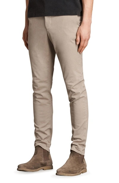 Shop Allsaints Park Skinny Fit Chino Pants In Sand