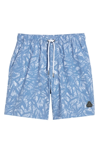 Shop Prana Metric Board Shorts In Bleached Blue Waimea