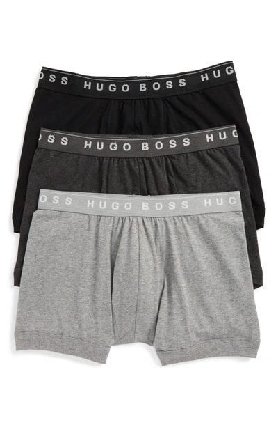Shop Hugo Boss 3-pack Cotton Boxer Briefs In Open Grey