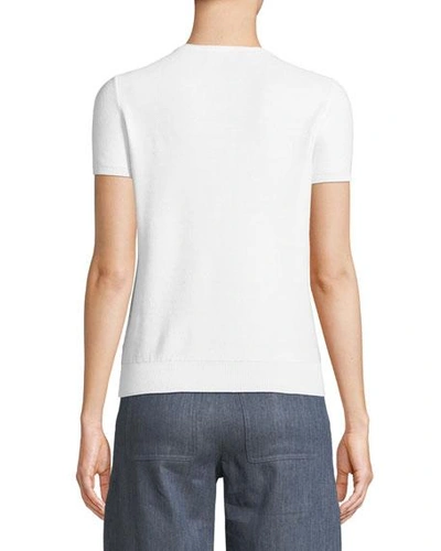Shop Loro Piana Beausoleil Crewneck Short-sleeve Top In White