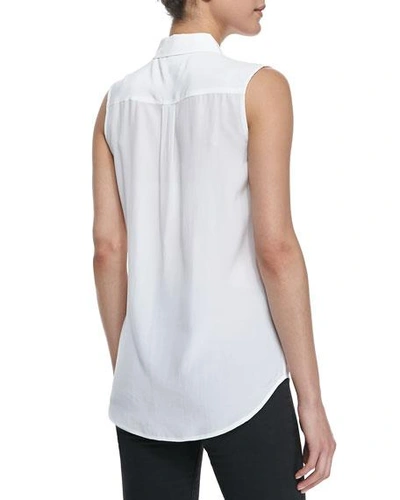 Shop Equipment Slim Signature Sleeveless Blouse In Bright White