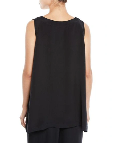 Eskandar A-line Silk Shell In Black