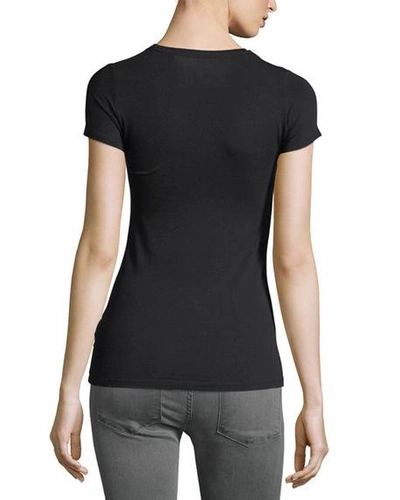 Shop Majestic Soft Touch Short-sleeve Crewneck T-shirt In Black