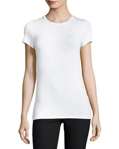 Shop Majestic Soft Touch Short-sleeve Crewneck T-shirt In White