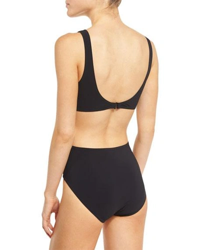 Shop Karla Colletto Basics V-neck Monokini Swimsuit In Black