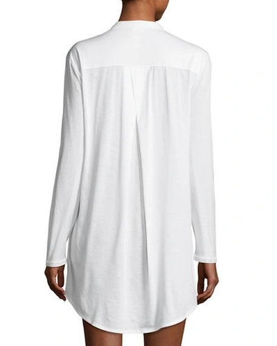 Shop Hanro Cotton Deluxe Boyfriend Sleepshirt In White
