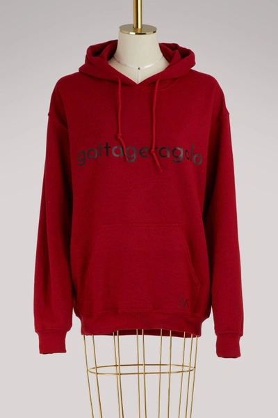 Shop Alexandra Golovanoff Cotton Logo Hoodie In Red