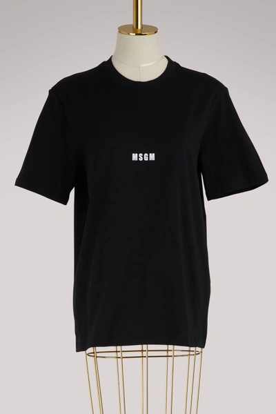 Shop Msgm Logo T-shirt In Black