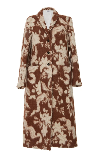 Shop Jil Sander Fullerton Floral Coat In Brown