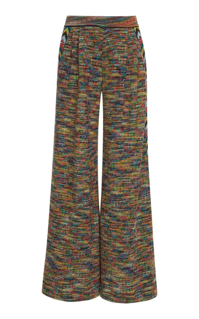 Shop Missoni Wide Leg Multicolored Pant In Green