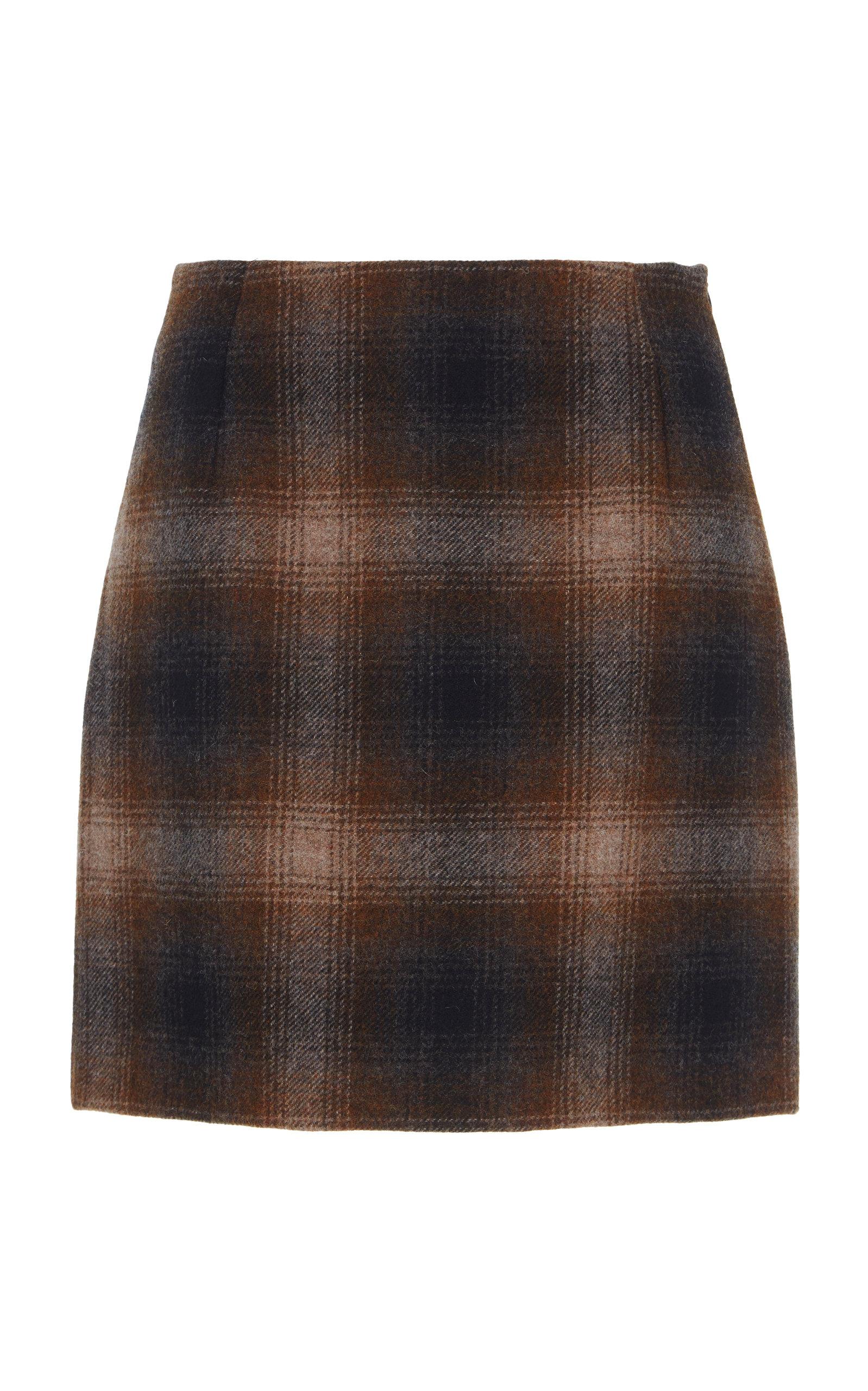 Dondup Mini Wool Skirt In Plaid | ModeSens