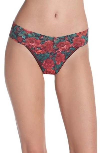 Shop Hanky Panky Print Original Rise Thong In Roses Are Red