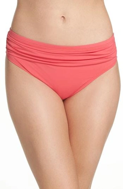 Shop Tommy Bahama 'pearl' High Waist Bikini Bottoms In Coral Glow