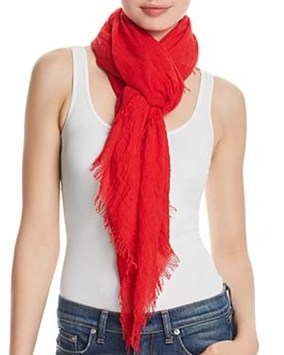 Shop Fraas Solid Oblong Scarf In Red