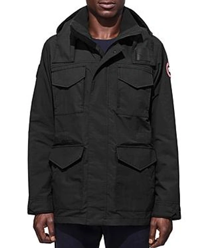 Shop Canada Goose Voyager Hooded Jacket In Black