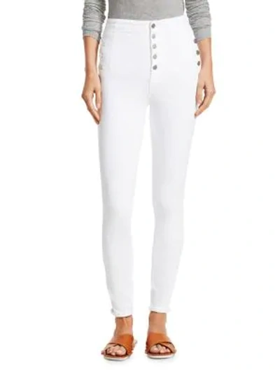 Shop J Brand Natasha Sky High-rise Skinny Jeans In White