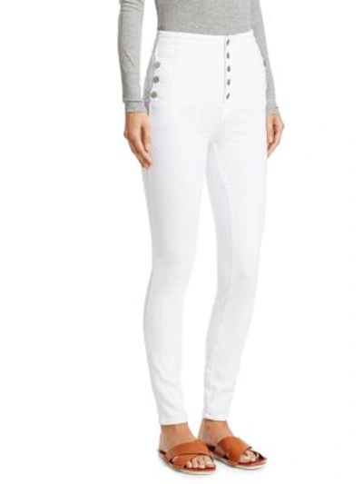 Shop J Brand Natasha Sky High-rise Skinny Jeans In White