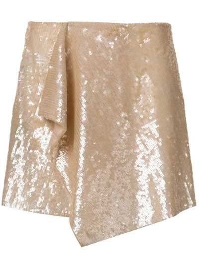 Shop Alberta Ferretti Asymmetric Sequin Skirt