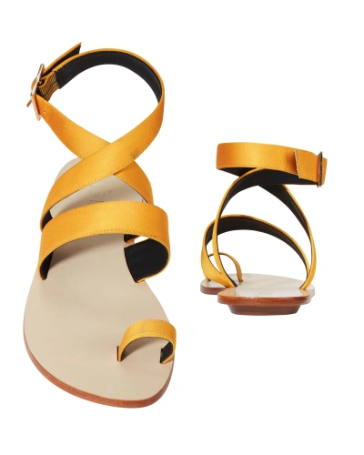 Shop Tibi Hallie Yellow Toe Ring Sandals
