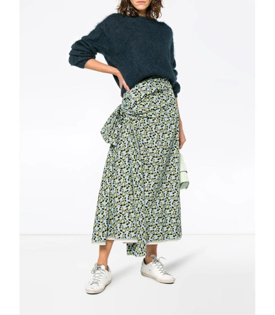 Shop Marni Multicolor Floral Midi Skirt