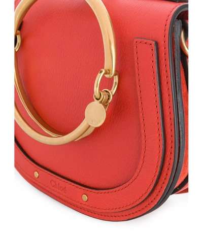 Shop Chloé Orange Nile Bracelet Bag In Red