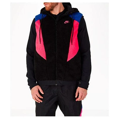 Shop Nike Men's Sportswear Vaporwave Reversible Hooded Vest, Black