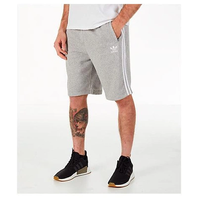 Shop Adidas Originals Men's Originals 3-stripe Shorts, Grey