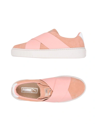 Shop Puma Platform X Wn's Woman Sneakers Blush Size 10 Soft Leather In Pink