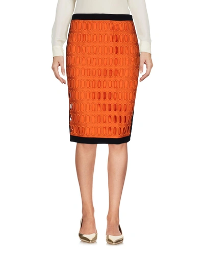 Shop Moschino Midi Skirts In Orange