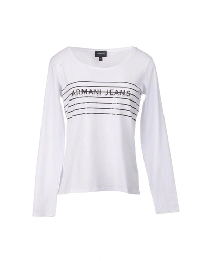 Shop Armani Jeans T-shirts In White