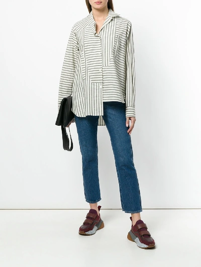 Shop Loewe Asymmetric Striped Shirt