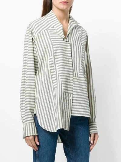 Shop Loewe Asymmetric Striped Shirt