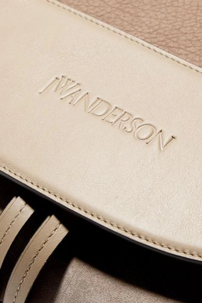 Shop Jw Anderson Moon Suede And Leather Shoulder Bag In Beige