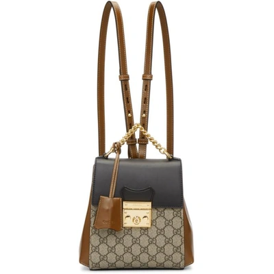Authenticated Used Gucci GUCCI GG Supreme Padlock Shoulder Bag Leather  Coated Canvas Black Brown Beige 409486 498879 